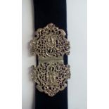 Silver nurses' belt buckle and belt