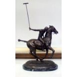 Bronze group of large proportion, Polo player and