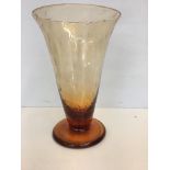 Whitefriars trumpet vase with controlled bubble ef