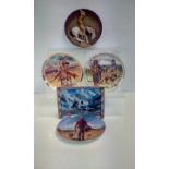 Five Western themed cabinet plates, three being Fr