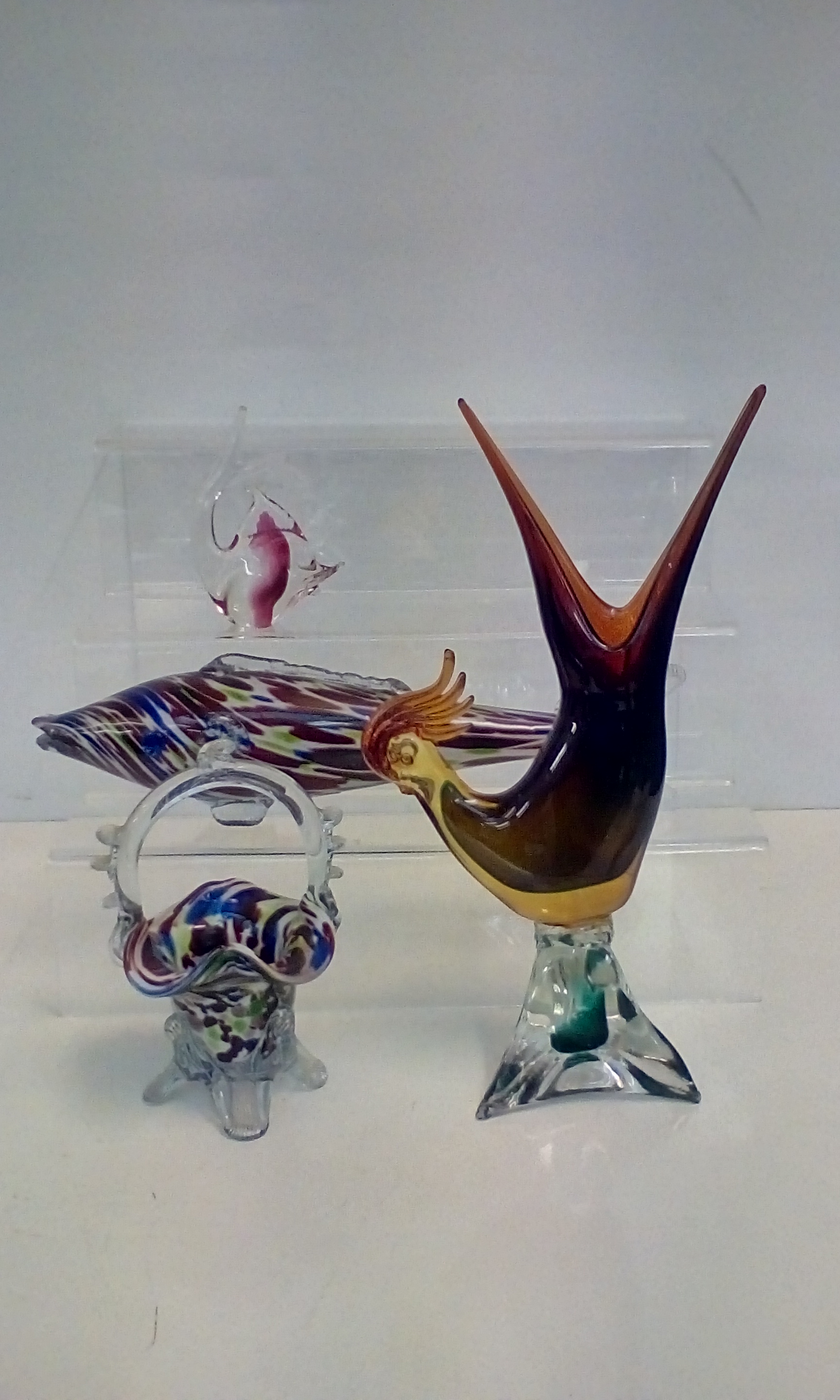 Four items of art glass to include Murano, height