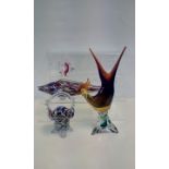 Four items of art glass to include Murano, height