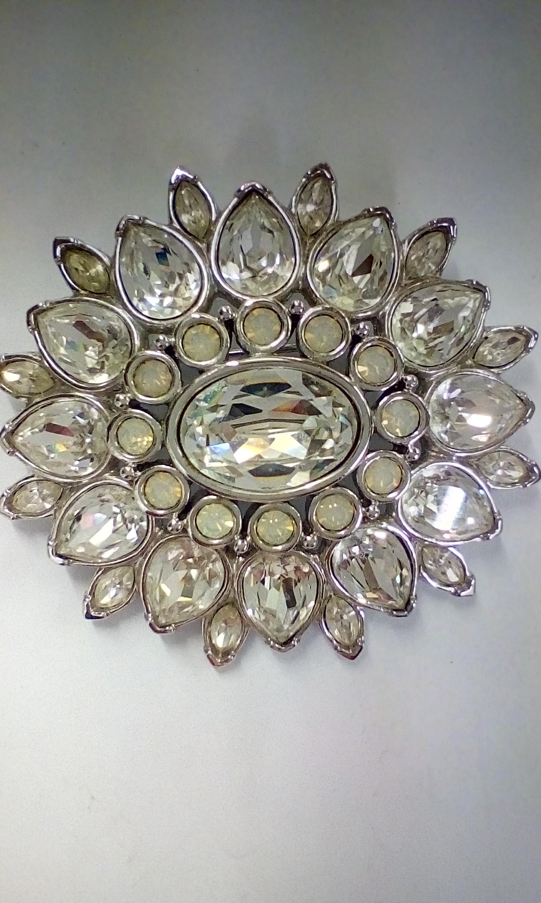 Large Swarovski Crystal pin brooch