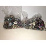 2 Large bags of costume jewelry