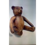 Treen figure of a Teddy bear, height 13cm