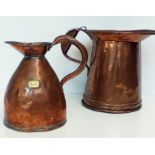 Two vintage copper jugs