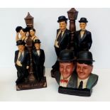 4 Laurel & Hardy ceramic figures tallest 44cm