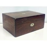 19th century mahogany box with mother of pearl esc