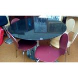 Very good quality granite top table with 6 chairs