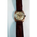 1920s gold cased wristwatch