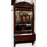 Edwardian hall mirror with integral glove box