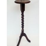 Early 20th century oak barley twist plant stand, h