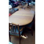 Retro dining table and 6 chairs