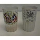 Pair of Great War commemorative beakers, each bein