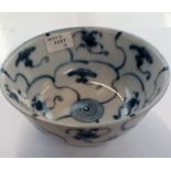 Chinese Tek Sing shipwreck bowl, blue and white lo