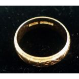 18 ct gold band, 5,6 grams and size O