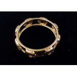 9 ct gold band with dolphin decoration, size P