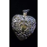 Silver heart scent bottle