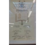 Framed military citation