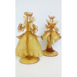 Pair of Murano glass figures, signed by G. Toffolo