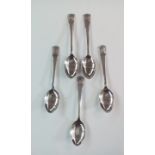 Set of 5 sterling silver commemorative tes spoons
