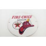 Cast iron Texaco Fire Chief wall plaque, diameter