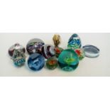 Collection of 12 paper weights