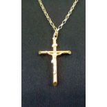 9 ct gold chain and cross pendant, 4,8 grams