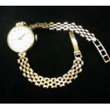 9ct gold case and strap UNO lady's wristwatch, Tot