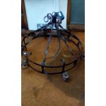 Wrought iron 6 light chandeliers. All converted to