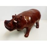 Painted stoneware figure of a hippopotamus, length