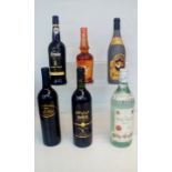 Group of spirits and wines