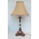 Gilt and glass Rococo style table lamp on triform