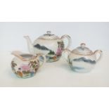 Oriental three piece tea service