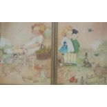 Pair of oil on board paintings after Mabel Lucie A