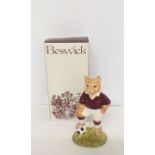 Beswick Sporting Cat, rare colourway, boxed, heigh