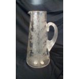 Victorian water jug with fine etched decoration wi