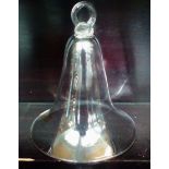 An Edwardian glass frigger in the form of a bell,