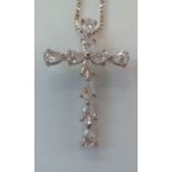 Silver cross pendant and chain