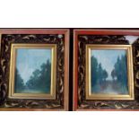 Pair of Framed Landscapes Impressionist Style