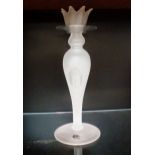 Murano Frosted Glass Candlestick Holder 35cm (Heig
