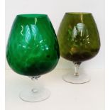 Two Extra Large Ornamental Brandy Glasses