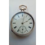 Late Victorian silver cased pocket watch, J.Rigby,