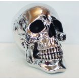 Large Chrome Skull 20cm Height