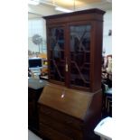 Edwardian Inlaid Bureau Bookcase