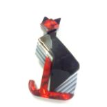 art Deco style cat pin brooch