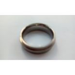 Gents Titanium ring set with single diamond, size