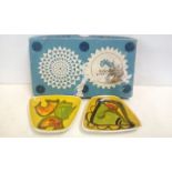 Pair of Poole Pin Dishes signed L B in Original Bo