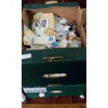 Two Large Boxes of Used Stamps