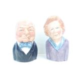 Two Baristow Toby Jugs Winston Churchill and Marga